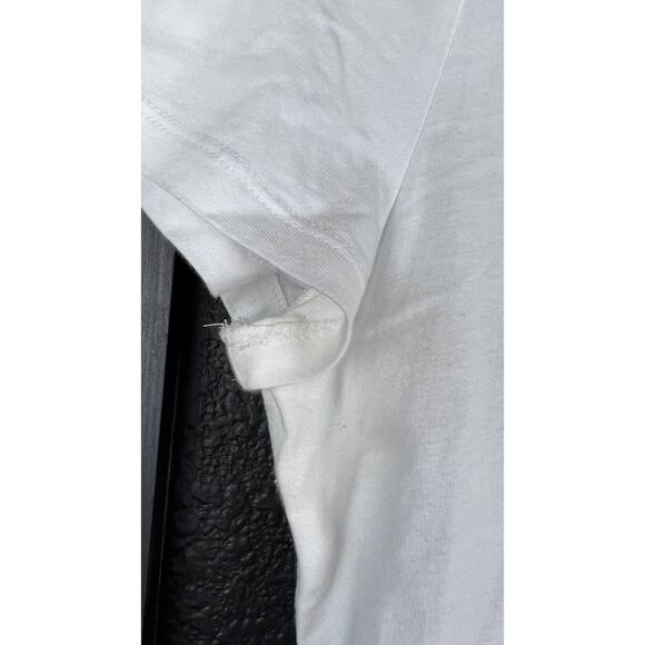 Banana Republic T-Shirt White Gold Embroidered Pineapples Short SleeveMedium - Picture 5 of 7